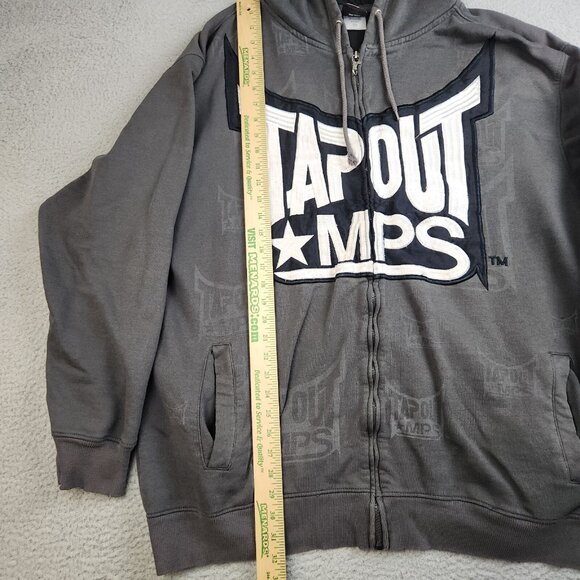 Tapout Y2K Full Zip Hoodie Sweatshirt Mens 5X MPS Tattoo MMA Gothic GREAT FADE - Picture 7 of 14